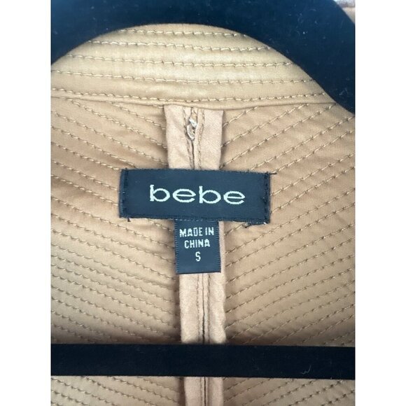 Bebe Womens Tan Leather Jacket Size S - Picture 3 of 5